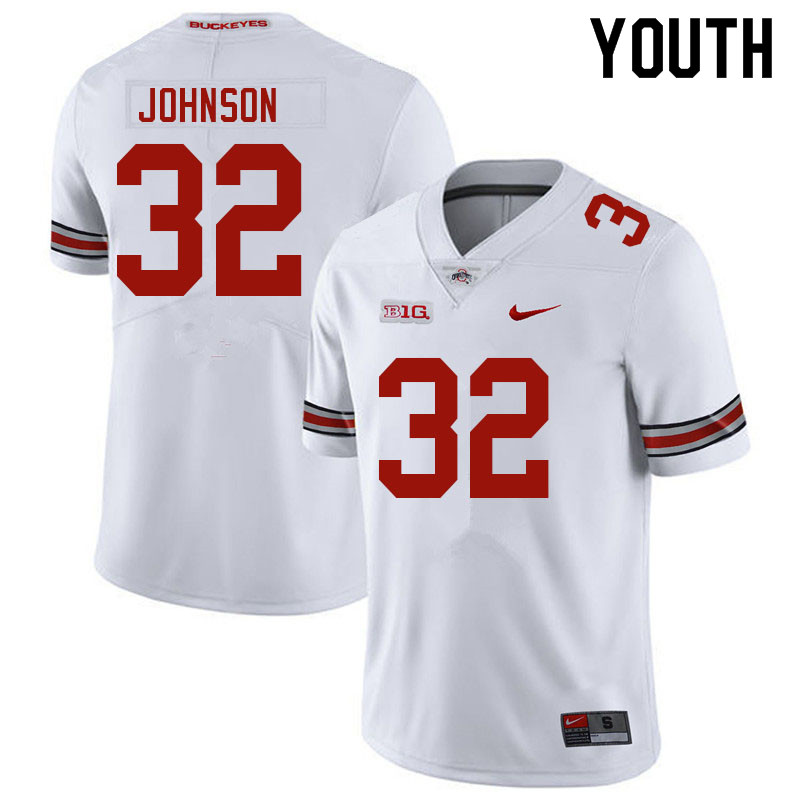 Youth #32 Jakailin Johnson Ohio State Buckeyes College Football Jerseys Sale-White